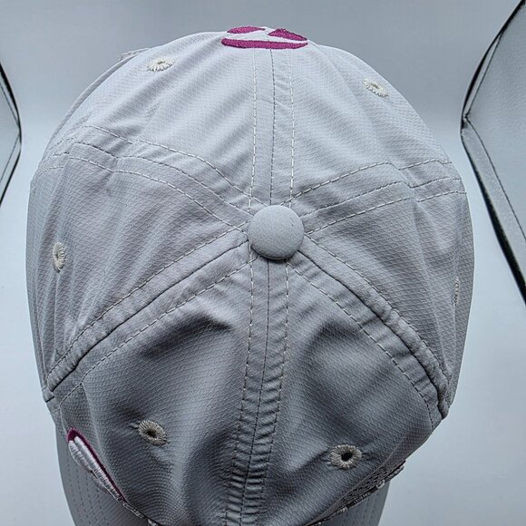 TaylorMade Womens Adjustable Gray Hat Embroidered Logo Floral Accent Golf Casual - Picture 8 of 9